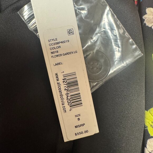 NWT ALICE + OLIVIA Macey Floral Print Blazer size 8 - Picture 6 of 6